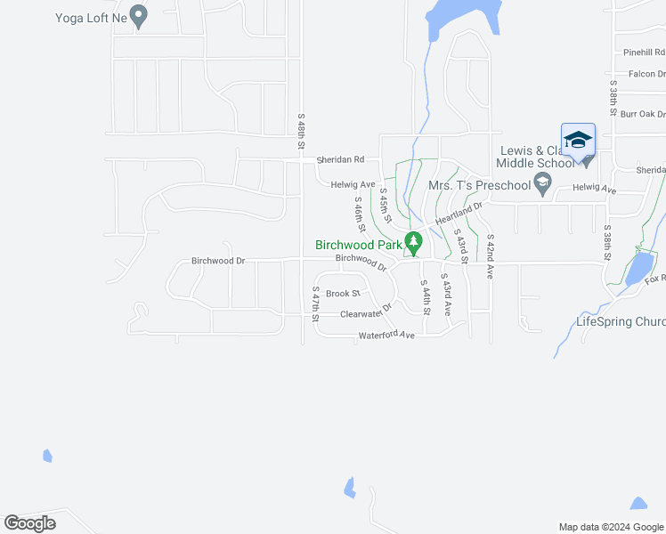 map of restaurants, bars, coffee shops, grocery stores, and more near 4612 Springview Drive in Papillion