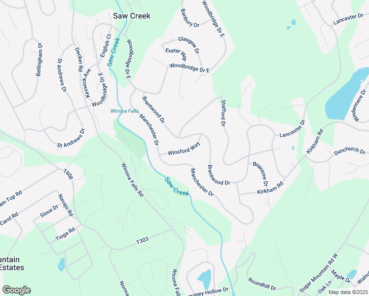 map of restaurants, bars, coffee shops, grocery stores, and more near 3125 Winsford Way in Saw Creek