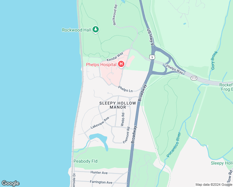 map of restaurants, bars, coffee shops, grocery stores, and more near 46 Hemlock Drive in Sleepy Hollow