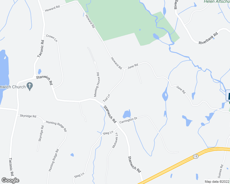 map of restaurants, bars, coffee shops, grocery stores, and more near 16 Tod Lane in Greenwich