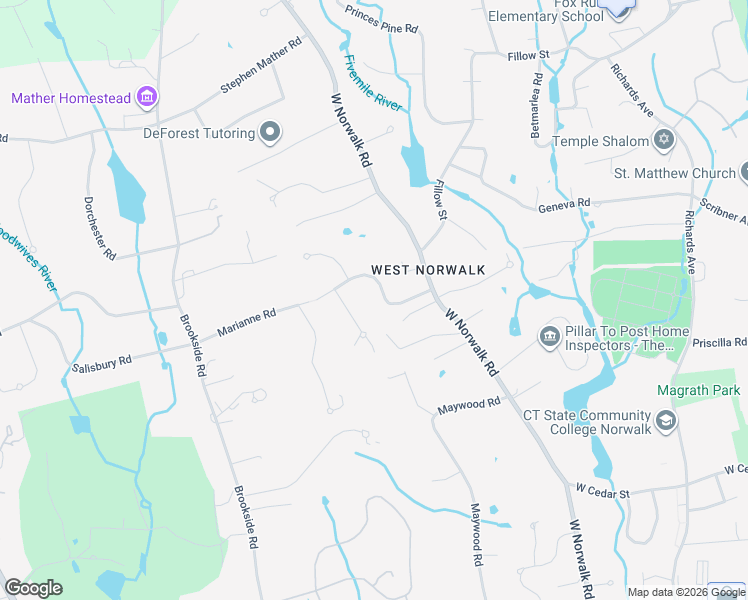 map of restaurants, bars, coffee shops, grocery stores, and more near 12 Ravenwood Road in Norwalk