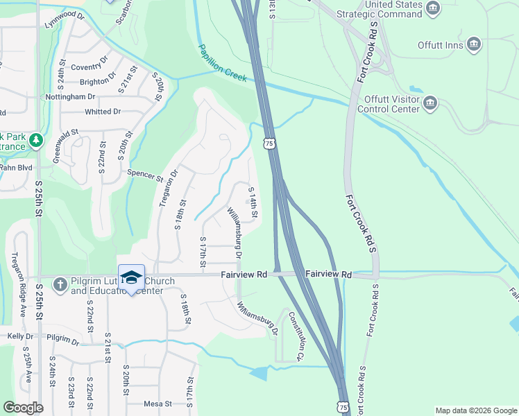 map of restaurants, bars, coffee shops, grocery stores, and more near 13604 South 14th Street in Bellevue