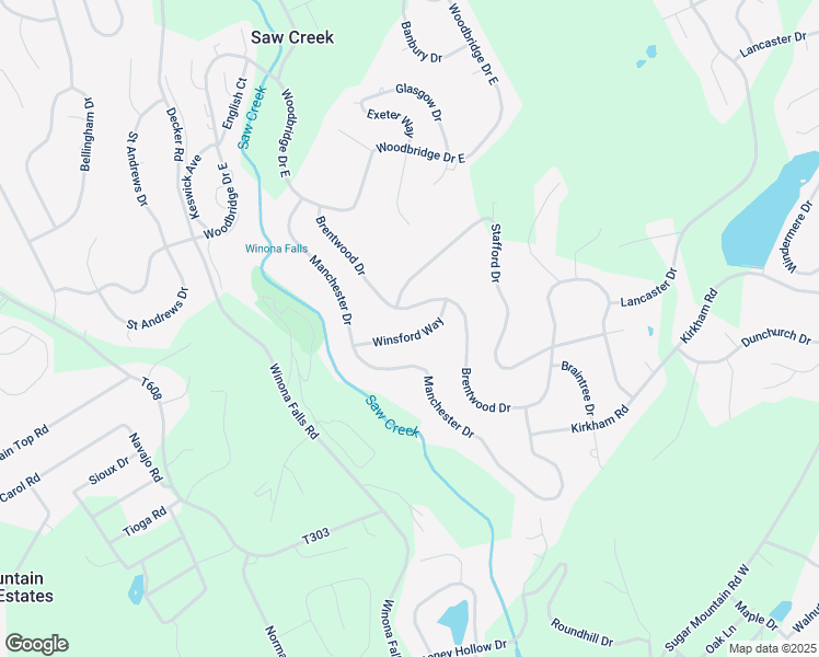 map of restaurants, bars, coffee shops, grocery stores, and more near 3125 Winsford Way in Saw Creek