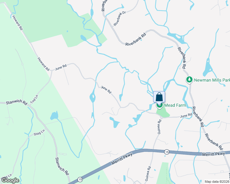 map of restaurants, bars, coffee shops, grocery stores, and more near 279 June Road in Greenwich