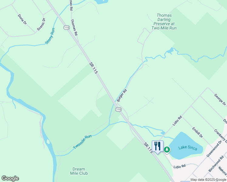 map of restaurants, bars, coffee shops, grocery stores, and more near 5916 Pennsylvania 115 in Blakeslee