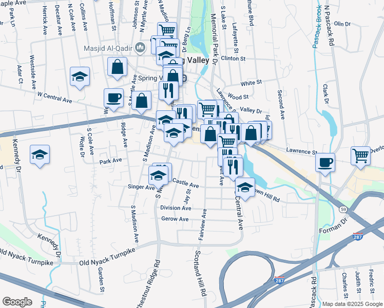 map of restaurants, bars, coffee shops, grocery stores, and more near 15 East Funston Avenue in Spring Valley