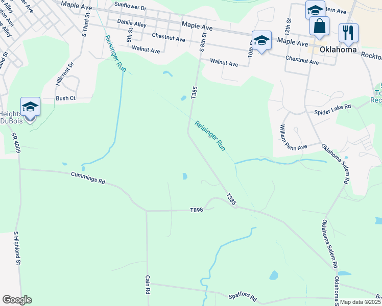 map of restaurants, bars, coffee shops, grocery stores, and more near 604 South 8th Street in DuBois