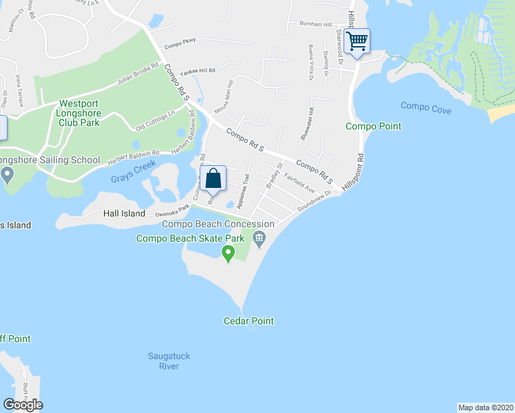 map of restaurants, bars, coffee shops, grocery stores, and more near 80 Westport Avenue in Westport