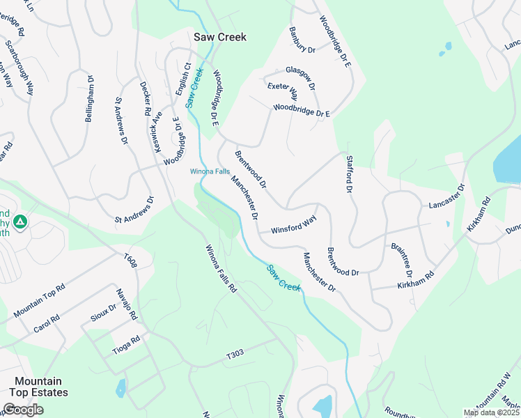 map of restaurants, bars, coffee shops, grocery stores, and more near 280 Manchester Drive in Saw Creek