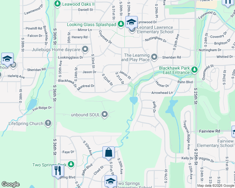 map of restaurants, bars, coffee shops, grocery stores, and more near 3105 Lone Tree Road in Bellevue