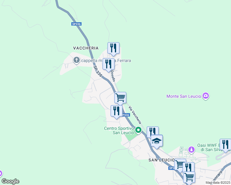 map of restaurants, bars, coffee shops, grocery stores, and more near 101 Strada Provinciale 336 in Caserta