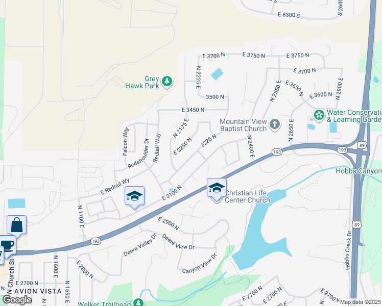 map of restaurants, bars, coffee shops, grocery stores, and more near 2239 E 3225 N in Layton