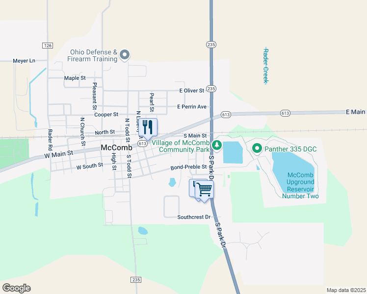 map of restaurants, bars, coffee shops, grocery stores, and more near 272 Southcrest Drive in McComb