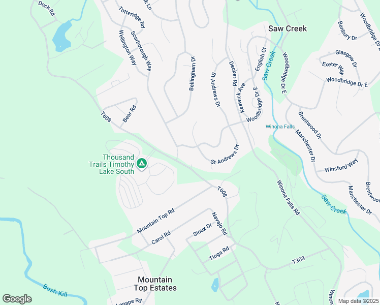 map of restaurants, bars, coffee shops, grocery stores, and more near 7117 Woodbridge Drive West in Saw Creek