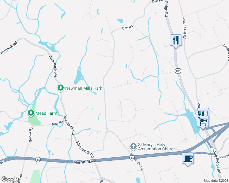 map of restaurants, bars, coffee shops, grocery stores, and more near 70 Hartcroft Road in Stamford
