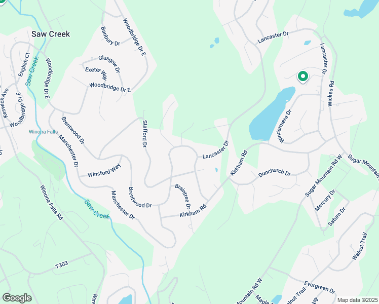 map of restaurants, bars, coffee shops, grocery stores, and more near 157 Brentwood Drive in Saw Creek