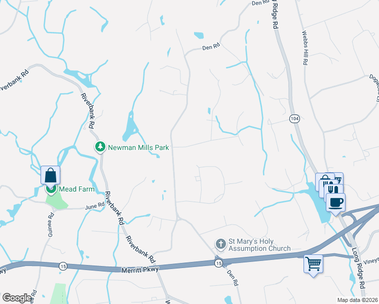 map of restaurants, bars, coffee shops, grocery stores, and more near 70 Hartcroft Road in Stamford