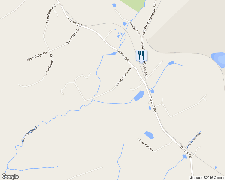map of restaurants, bars, coffee shops, grocery stores, and more near Creasy Creek Lane in White Haven