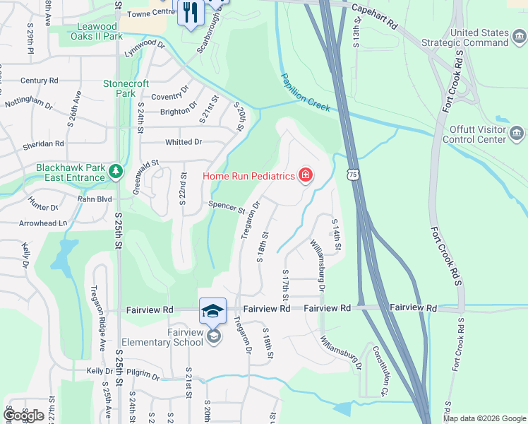 map of restaurants, bars, coffee shops, grocery stores, and more near 13612 South 18th Street in Bellevue
