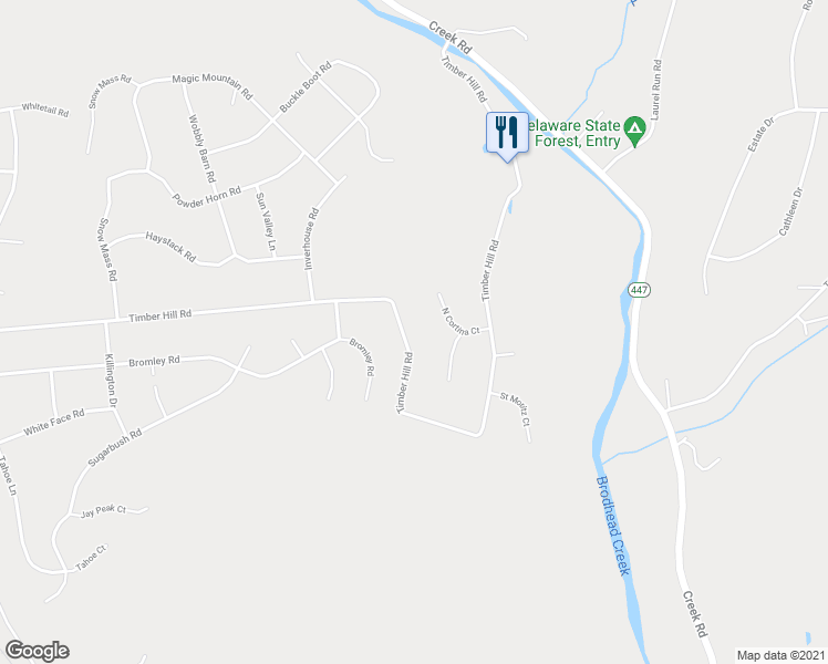 map of restaurants, bars, coffee shops, grocery stores, and more near 297 Timber Hill Road in Henryville