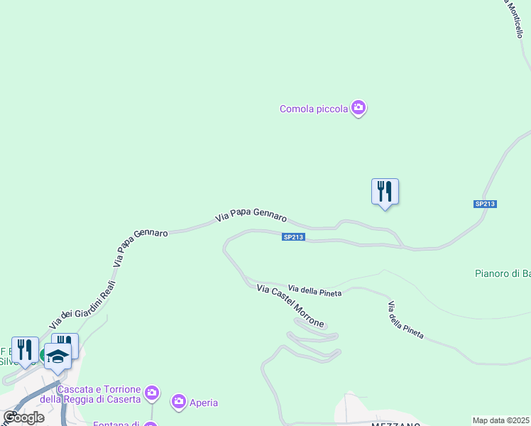 map of restaurants, bars, coffee shops, grocery stores, and more near Via Gennaro Papa in Caserta