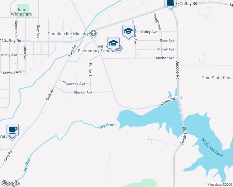 map of restaurants, bars, coffee shops, grocery stores, and more near 719 Liberty Road in Youngstown