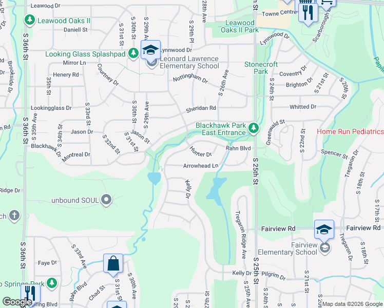 map of restaurants, bars, coffee shops, grocery stores, and more near 2811 Hunter Drive in Bellevue