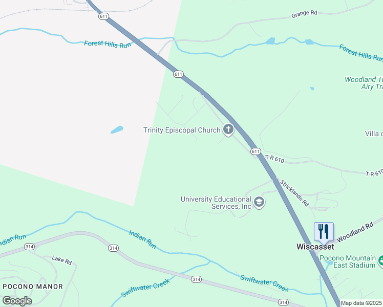 map of restaurants, bars, coffee shops, grocery stores, and more near 133 Montanesca Road in Mount Pocono