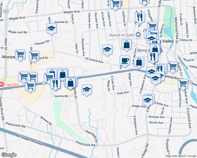 map of restaurants, bars, coffee shops, grocery stores, and more near 312 Alturas Road in Spring Valley