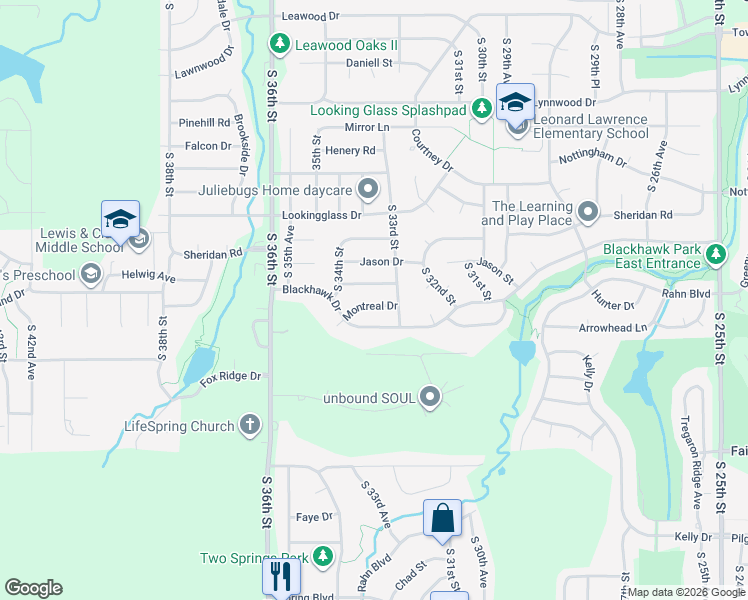 map of restaurants, bars, coffee shops, grocery stores, and more near 3311 Jessie Marie Drive in Bellevue