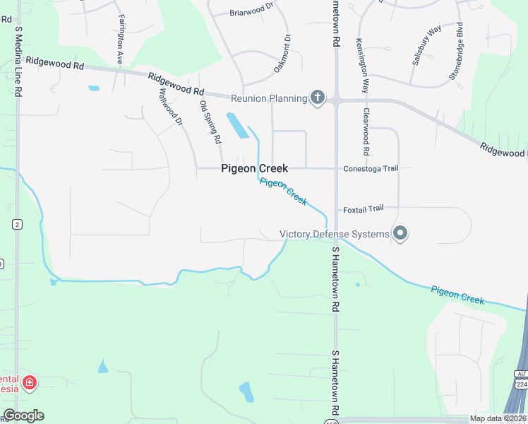 map of restaurants, bars, coffee shops, grocery stores, and more near 20 South Hametown Road in Copley