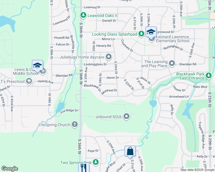 map of restaurants, bars, coffee shops, grocery stores, and more near 3311 Jessie Marie Drive in Bellevue