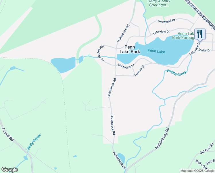map of restaurants, bars, coffee shops, grocery stores, and more near Hollenback Road in White Haven