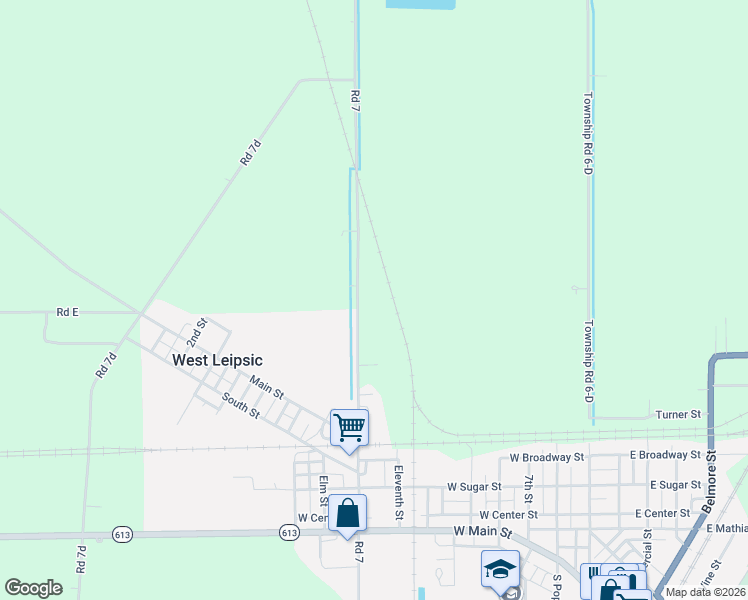 map of restaurants, bars, coffee shops, grocery stores, and more near in Leipsic