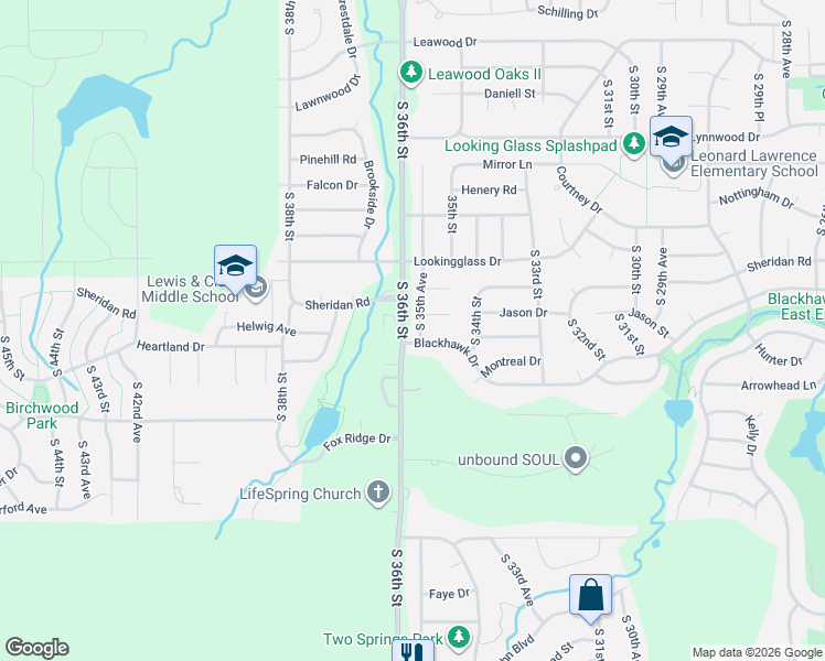 map of restaurants, bars, coffee shops, grocery stores, and more near 3508 Blackhawk Drive in Bellevue