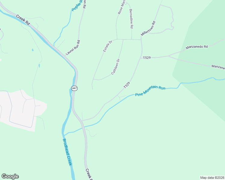 map of restaurants, bars, coffee shops, grocery stores, and more near 95 Manzanedo Rd in East Stroudsburg