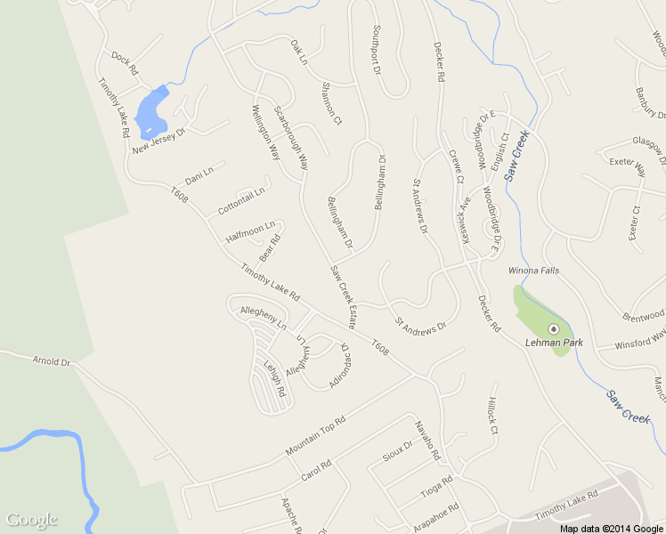 map of restaurants, bars, coffee shops, grocery stores, and more near 2078 Scarborough Way in Bushkill
