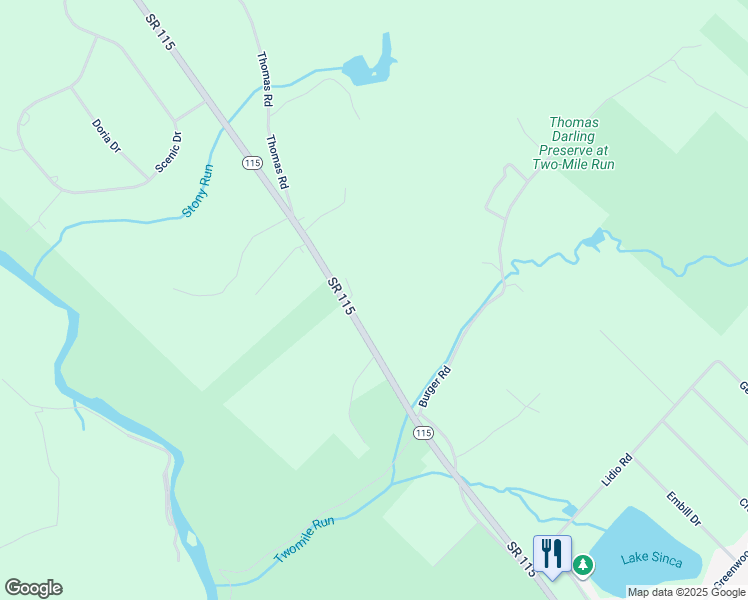 map of restaurants, bars, coffee shops, grocery stores, and more near 5964 Pennsylvania 115 in Blakeslee