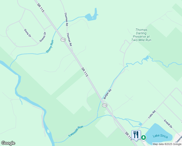 map of restaurants, bars, coffee shops, grocery stores, and more near 5964 Pennsylvania 115 in Blakeslee