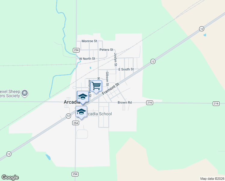 map of restaurants, bars, coffee shops, grocery stores, and more near 104 Grant Street in Arcadia