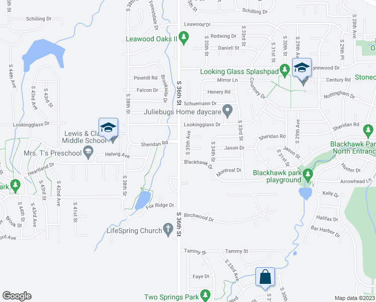map of restaurants, bars, coffee shops, grocery stores, and more near 13504 South 35th Avenue in Bellevue