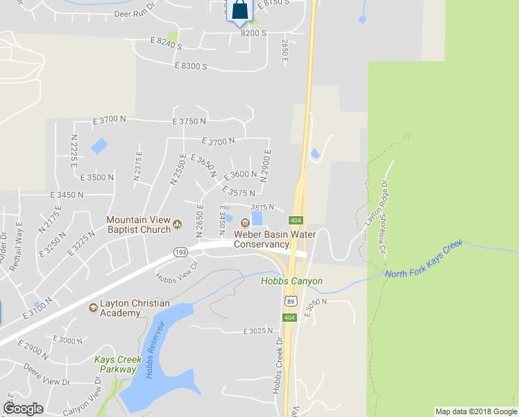 map of restaurants, bars, coffee shops, grocery stores, and more near 3575 North in Layton