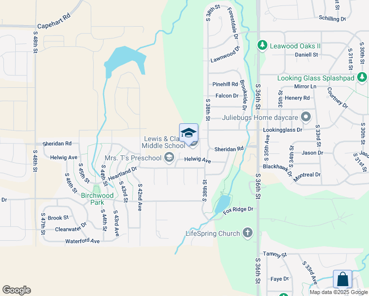map of restaurants, bars, coffee shops, grocery stores, and more near 13502 South 38th Street in Bellevue