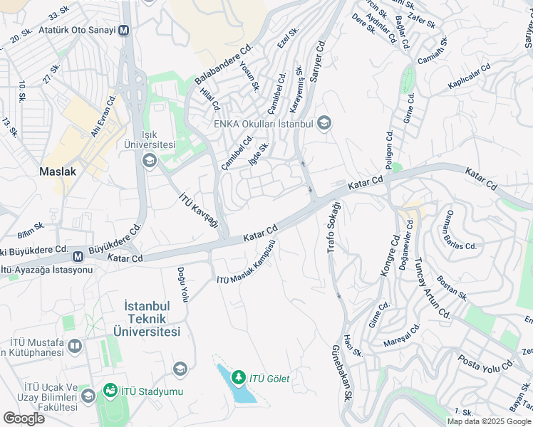 map of restaurants, bars, coffee shops, grocery stores, and more near 73 Katar Caddesi in Sarıyer