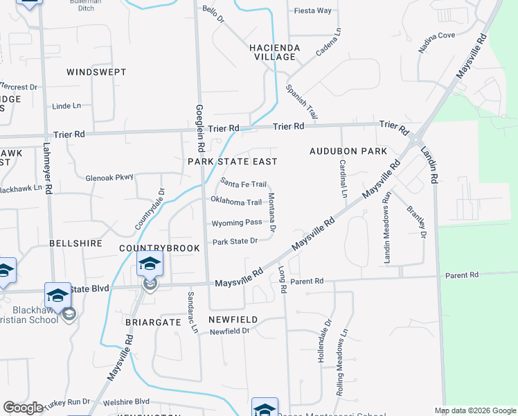 map of restaurants, bars, coffee shops, grocery stores, and more near 8304 Oklahoma Trail in Fort Wayne