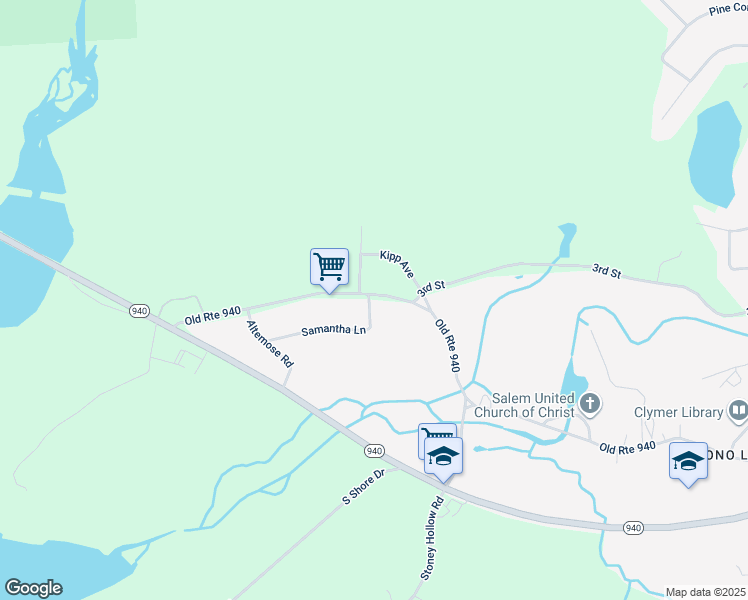 map of restaurants, bars, coffee shops, grocery stores, and more near Old Route 940 in Monroe County