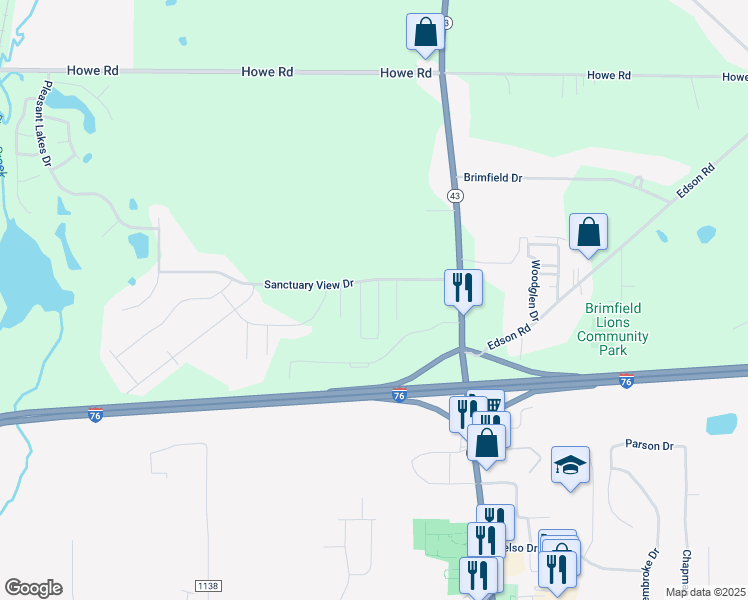 map of restaurants, bars, coffee shops, grocery stores, and more near 21 Lightning Lane in Kent
