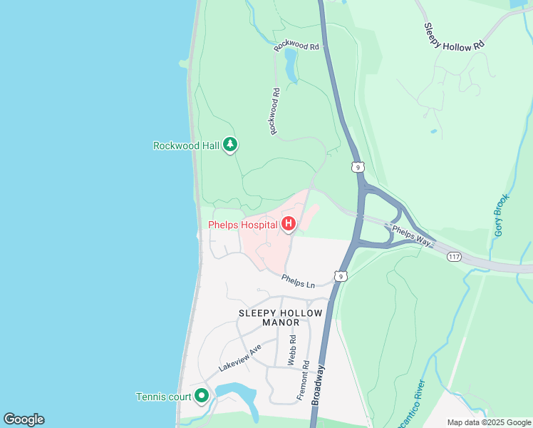 map of restaurants, bars, coffee shops, grocery stores, and more near 701 North Broadway in Sleepy Hollow