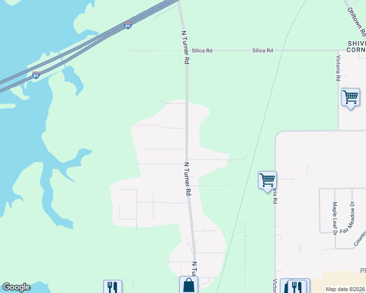 map of restaurants, bars, coffee shops, grocery stores, and more near 304 North Turner Road in Youngstown