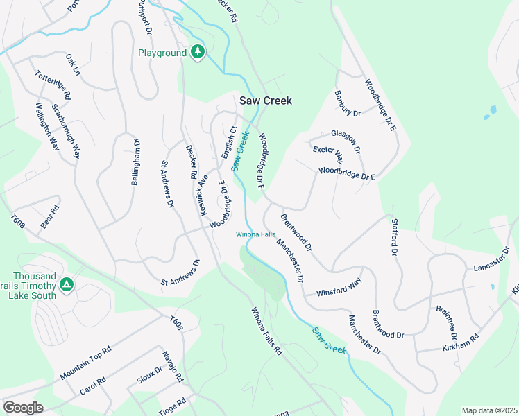 map of restaurants, bars, coffee shops, grocery stores, and more near 331 Manchester Drive in Saw Creek